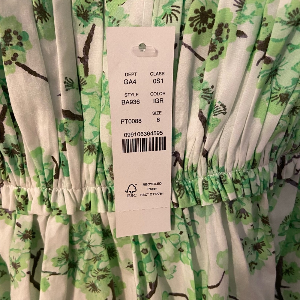 J. Crew Green and White Maxi Dress - Picture 4 of 7